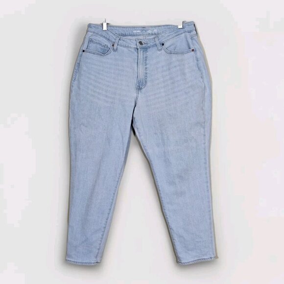Old Navy Jeans Womens 16 Blue High Rise Curvy OG Straight Smooth Pockets Stretch - Picture 1 of 16